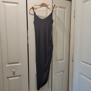 Fashion Nova Black Assymetrical Midi Dress